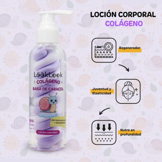 Loción Corporal Colágeno y Baba de Caracol Look Look - Imagen 3